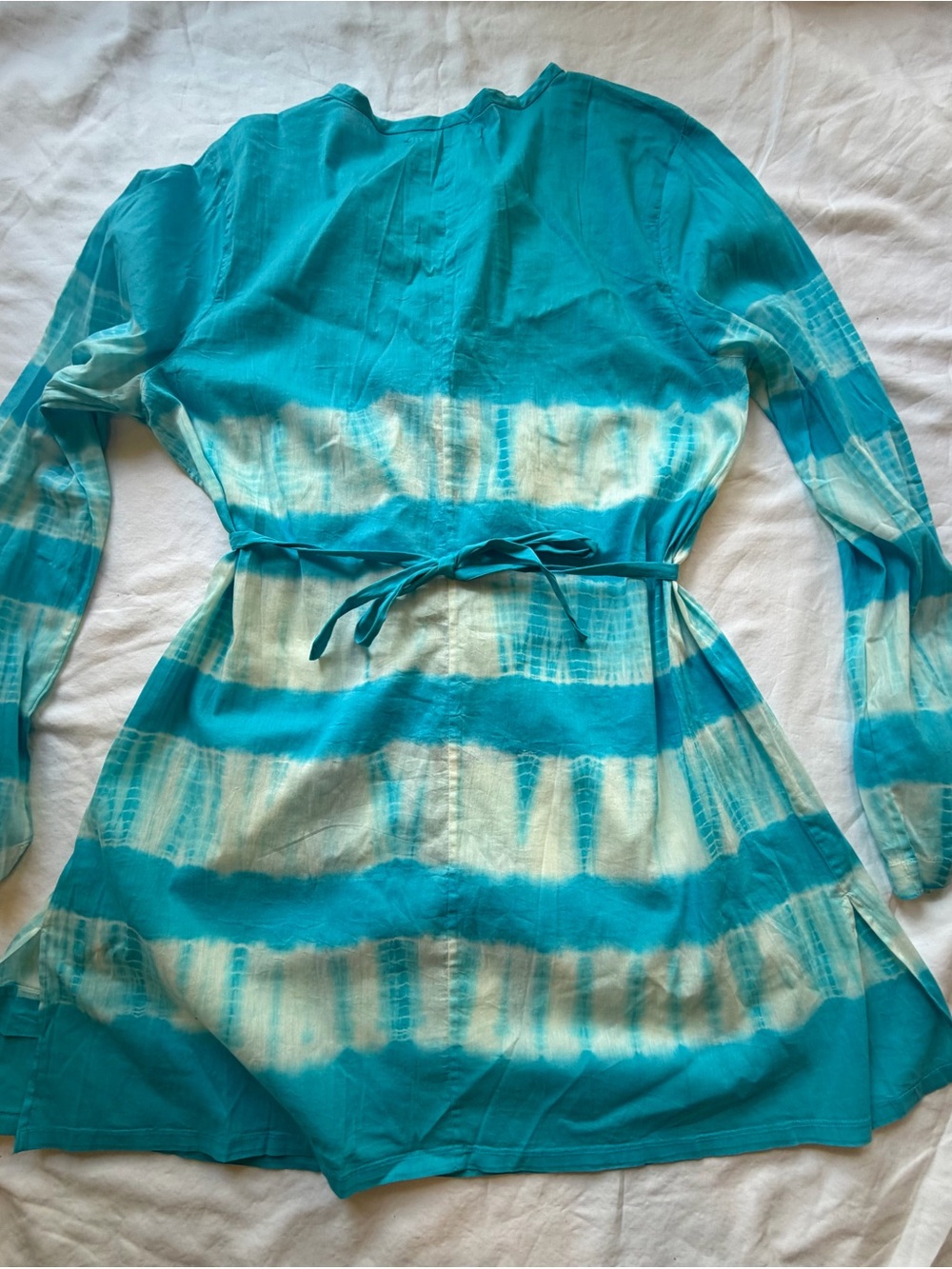 Athleta Surfer Girl Embroidered Boho Swim Coverup Dress Blue Tie Dye Size 2X - Picture 8 of 13